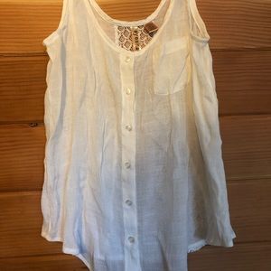 3/$15 tops. Lace Button up Tank